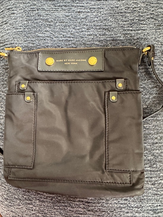 Marc By Marc Jacobs Handbags - Marc By Marc Jacobs Black Nylon Messenger Crossbody with Gold Accents